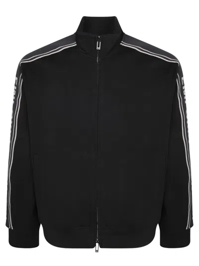Emporio Armani Black Zip Sweatshirt With Logo Band