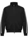 Emporio Armani Zippered High Collar Sweatshirt With Stripe Detailing