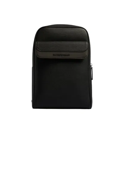 Emporio Armani Black/green Combination Shoulder Bag In Multicolor