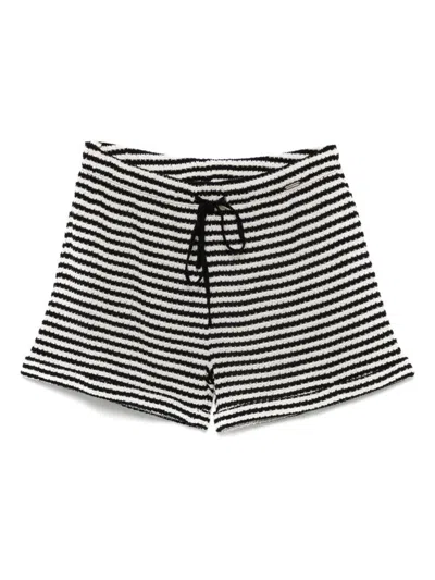 Emporio Armani Blackwhite Striped Cottom Shorts