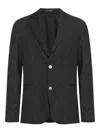 Emporio Armani Single-breasted Blazer Jacket In Black