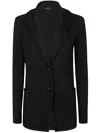 Emporio Armani Crystal-embellished Blazer In Black