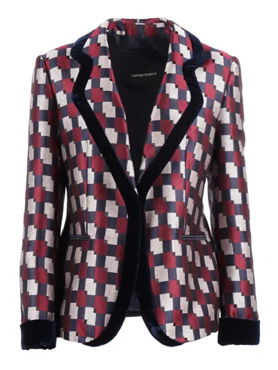 Emporio Armani Pattern-printed Single-breasted Blazer In Multi