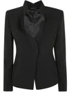 Emporio Armani A Blazer With A Missing Corner Lapel In Black