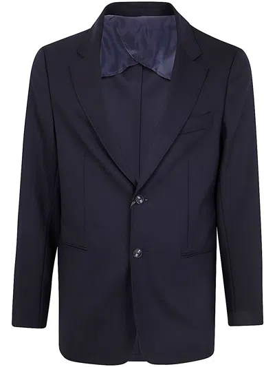 Emporio Armani Tailored Wool Blazer For Men In Navy
