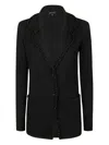 Emporio Armani Crystal-embellished Blazer In Black