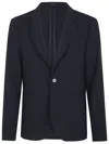 Emporio Armani Tailored Single Breasted Suit Jacket With Back Vent In Red