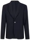 Emporio Armani Tailored Single Breasted Suit Jacket With Back Vent In Blue