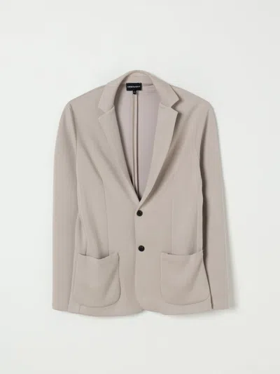 Emporio Armani Blazer  Kids Color Yellow Cream In Gray