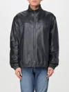 Emporio Armani Leather Jacket With Stand-up Collar