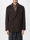 Emporio Armani Cashmere And Wool Doubke-breasted Jacket In Brown