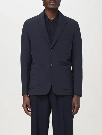 Emporio Armani Blazer  Men Color Navy In Blue
