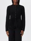 Emporio Armani Buttoned Crewneck Jacket In Black