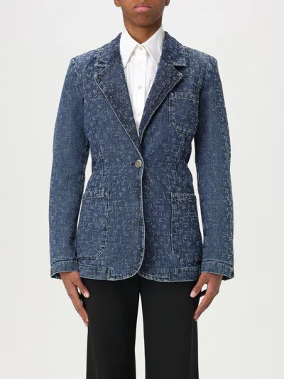 Emporio Armani Denim Blazer With All-over Rhinestones