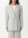 Emporio Armani Double-breasted Check Blazer In Natural
