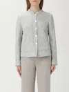 Emporio Armani Long-sleeve Button Cardigan In Gray