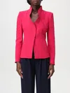 Emporio Armani Ruffled-trim Crêpe Cady Jacket In Rot