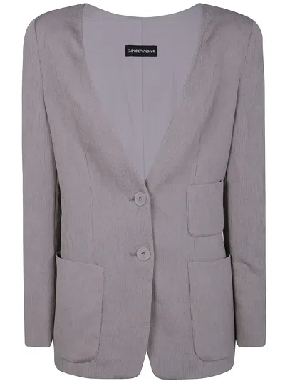 Emporio Armani Blazer In Flint Gray