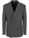 Emporio Armani Grisaille Regular Fit Double Breasted Suit Jacket In Grey
