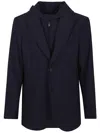 Emporio Armani Hooded Single-breasted Jacket Front Pockets In Iconico 0920 Blu Nav
