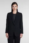 Emporio Armani Single-breasted Jersey Blazer In Nero-black