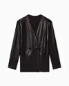 Emporio Armani Blazer In Lambskin Nappa With Raw Cut Gloves Asv In Animal Print
