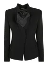 Emporio Armani A Blazer With A Missing Corner Lapel In Negro