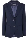 Emporio Armani Womens Single-breasted Notched-lapel Woven Blazer Midnight Blue In Night Sky