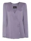Emporio Armani Viscose Blazer In Purple