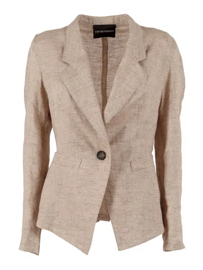 Emporio Armani Blazer In Neutral