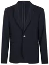 Emporio Armani Tailored Single Breasted Suit Jacket With Back Vent In Vulcan