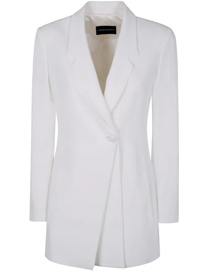 Emporio Armani Satin Blazer In White
