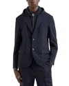 Emporio Armani Giacca Blu Con Pettorina E Cappuccio In Solid Medium