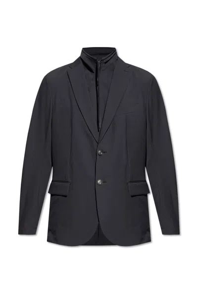 Emporio Armani Blazer With Notch Lapels In Blu