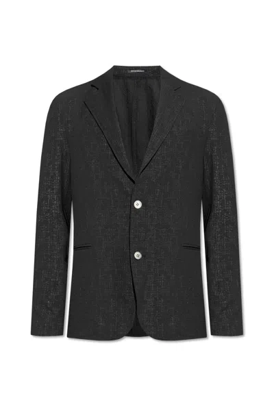 Emporio Armani Single-breasted Blazer Jacket In Black