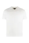 Emporio Armani White Logo Embroidery T-shirt In Bianco Ottico