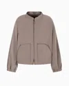 Emporio Armani Jacket With Embroidered Logo In Nude