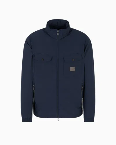 EMPORIO ARMANI NYLON SEERSUCKER FULL-ZIP BLOUSON