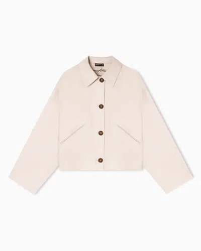 Emporio Armani Blouson In Pima Cotton Gabardine In Neutral