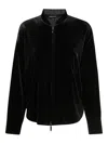 Emporio Armani Velvet Bomber Jacket In Black