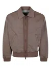 Emporio Armani Brown Stretch Denim Bomber Jacket In Brown