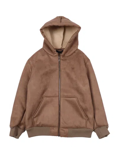 Emporio Armani Kids' Blouson Jacket In Brown