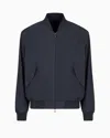 Emporio Armani Blouson Mit Bomberkragen Aus Viskose-nylon In Blue