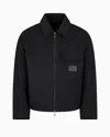Emporio Armani Crinkle Nylon Blouson With Zip In Schwarz