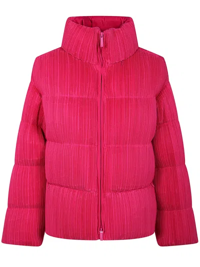 Emporio Armani Blouson Plisse Jacket In Pink