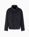 Emporio Armani Wool Cashmere Blouson Jacket In Black