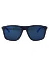Emporio Armani Blu Scuro Opaco Injected Sunglasses In Blue