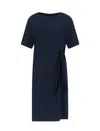 Emporio Armani Round Neck Dress In Blue