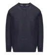Emporio Armani Navy Blue Crewneck Jumper In Blue