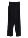 Emporio Armani Wool Checked Trousers In Blue